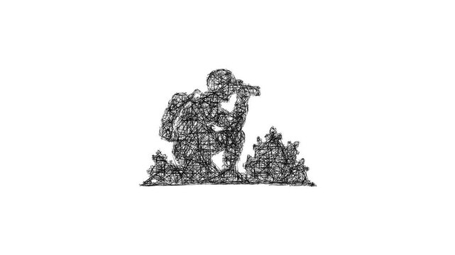 Sketch reconnaissance icon animation - smooth progressive reveal