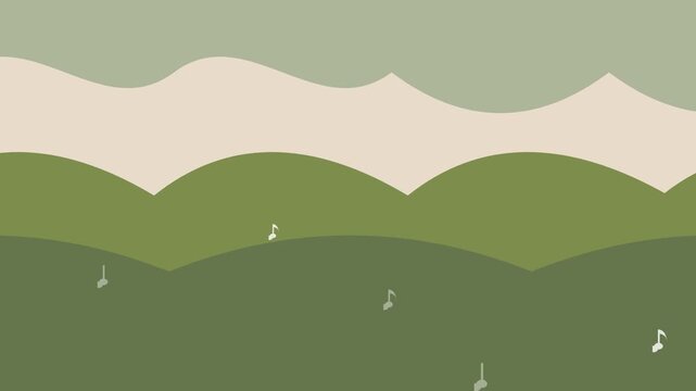 muted olive and sand organic flat design music notes