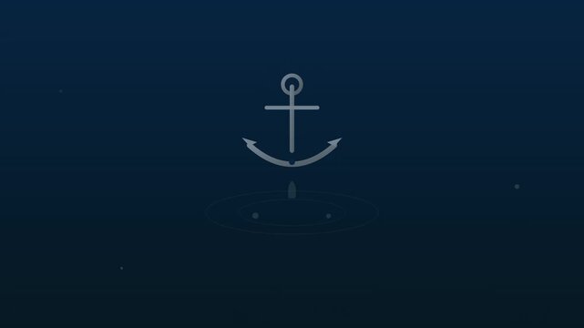 Nautical Anchor Stability Maritime Ocean Motion Graphic