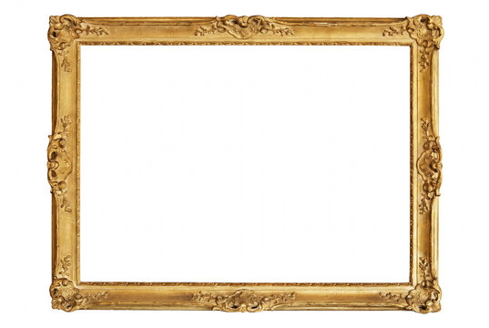 Ornate Antique Gold Picture Frame with Intricate Carvings