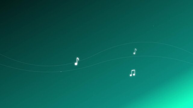 oceanic teal music motion design with flowing notes