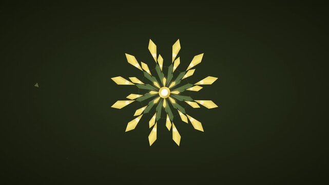 olive green and gold ornate mandala vector animation