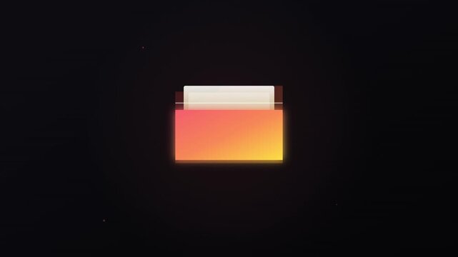opening file folder storage icon vector animation black