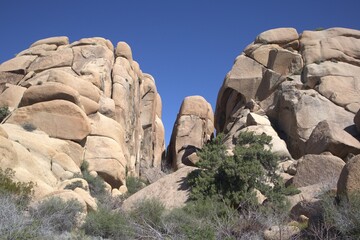 Granite boulder formations in the desert, Joshua Tree National Park © Sean