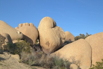 Granite boulder formations in the desert, Joshua Tree National Park © Sean