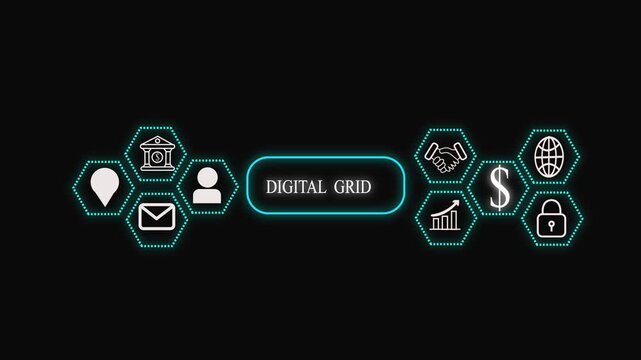 Text sign showing Challenge. Business photo showcasing process of provoking or testing physiological activity by exposure Grids and different set up of the icons latest digital technology  4k videp.