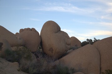 Granite boulder formations in the desert, Joshua Tree National Park © Sean