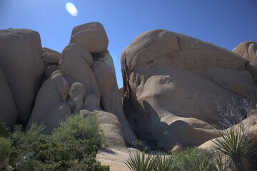 Granite boulder formations in the desert, Joshua Tree National Park © Sean