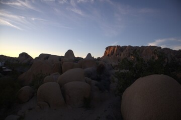 Granite boulder formations in the desert, Joshua Tree National Park © Sean