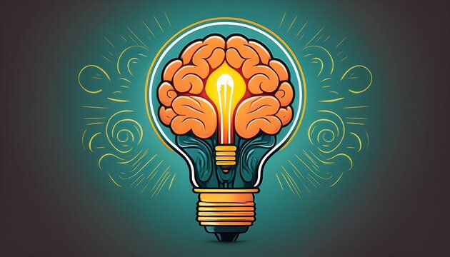 brain light bulb symbolizing innovation and ideas