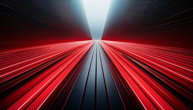 abstract road perspective with red and black lines