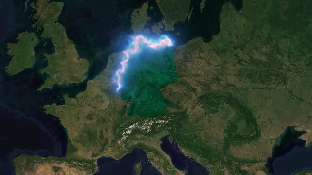 Map of Germany with animated border - Geography map animated for explainer video documentary