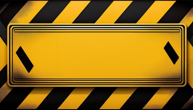 yellow and black striped construction barrier warning sign