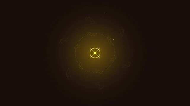 solar flare yellow mandala sacred geometry bright animation