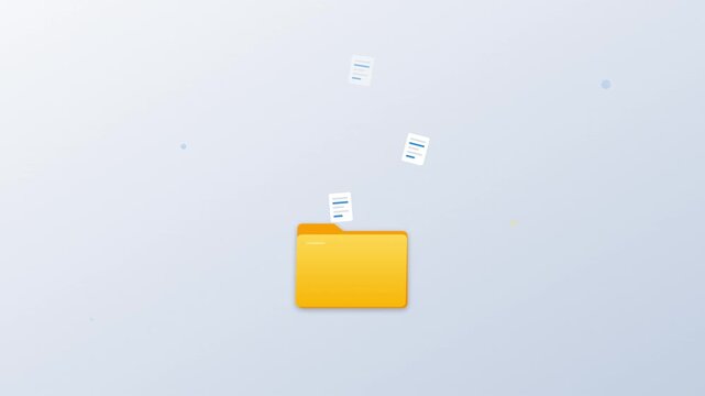 organized folder open file storage motion graphic