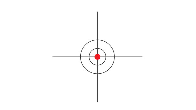 Tactical circular reticle with red center dot and crosshair target sight crosshair precision shooting accuracy military tactical interface holographic minimalist background equipment