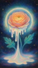 Obraz premium Surreal glowing rose artwork mobile wallpaper