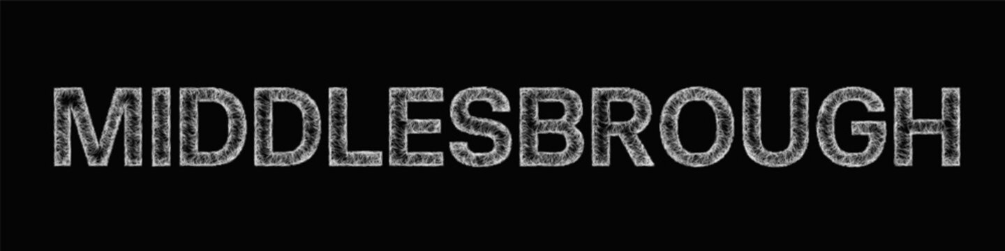 Black and white sketch Middlesbrough text design element