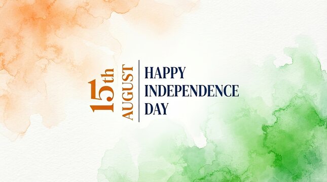 India independence day watercolor background 15th august celebration design