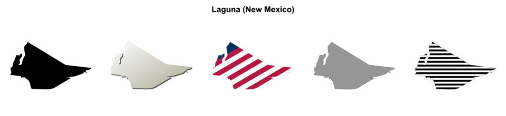 Laguna (New Mexico) blank outline map set © David Zydd