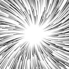 Fototapeta premium Abstract black and white radial speed lines