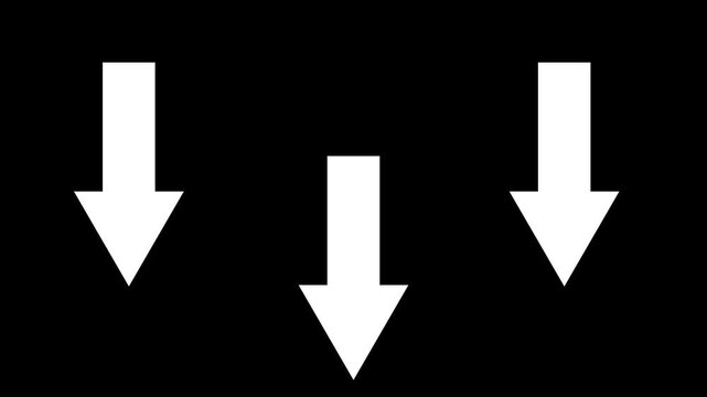 Animated arrow bouncing slide to down, Animated arrow icon pointing down