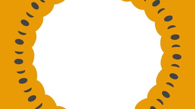 Seamless Loop of Animated Cartoon Orange Frame with Seeds