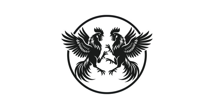Fighting Roosters Emblem Vector Design