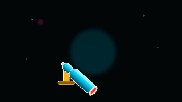 a series of animation frames featuring a telescope used as cartography tools during columbus day reflecting celestial exploration through rotating brass instruments in dark starry space