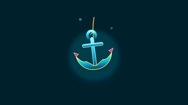 Neon anchor icons floating on a deep dark void illustrate maritime discovery concepts while serving as essential cartography tools for a modern columbus day theme