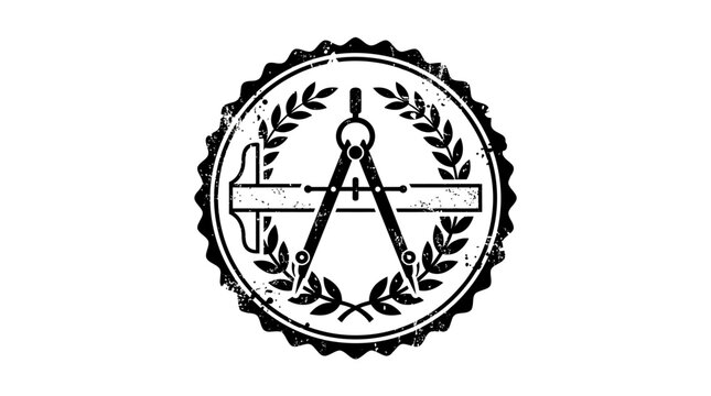 Architectural engineering emblem symbol.