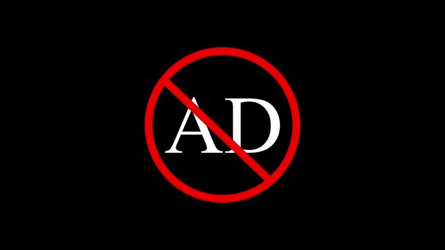 NO stop text icon animation with a circular.stop, not allowed and ban concept animation on black background. 4k video animation with alpha channel.