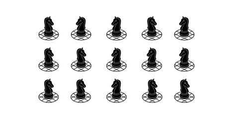 Minimalist Chess Knight Icon Set © Godo