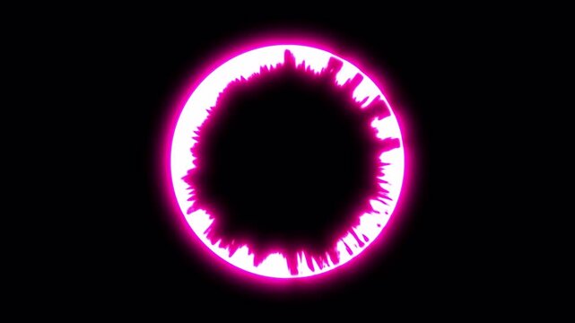 Bright Red and Magenta Shockwave Expanding from Solid Flash into Broken Energy Ring, VFX MOV on Transparent Background with Alpha Channel