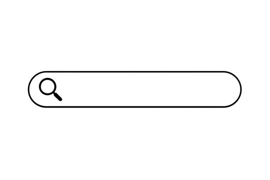Search bar interface icon with magnifying glass as isolated on transparent background