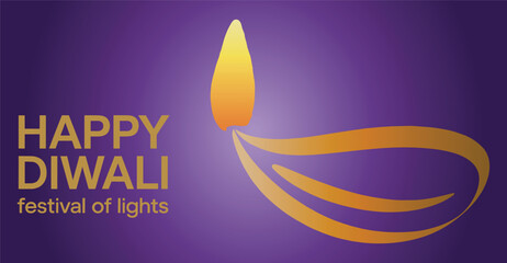 Happy diwali festival of lights greeting card design with diya lamp festival celebration greeting tradition religion spiritual decorative © VectorVibe Studio