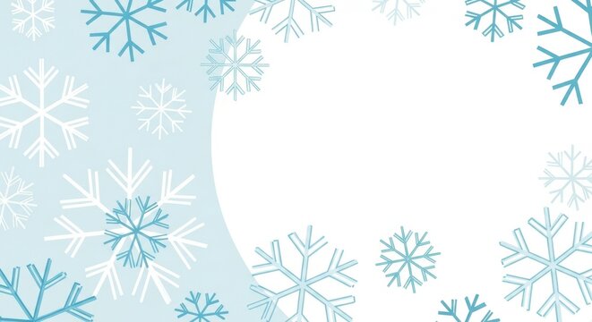 Blue and white snowflake pattern on light background