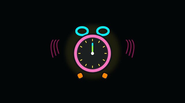 Vibrant alarm clock icons showing changing time for workspace productivity and cognitive ergonomics to enhance task management within a minimalist digital user interface design display