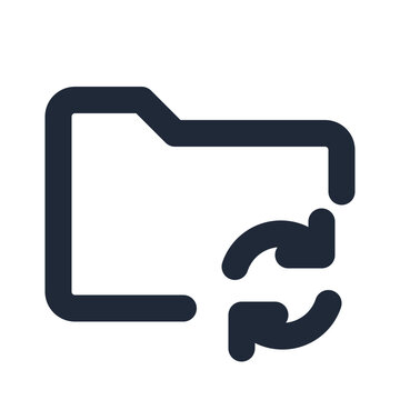 Folder synchronization with circular arrows line icon