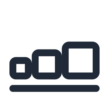 Filter by size small medium large squares line icon