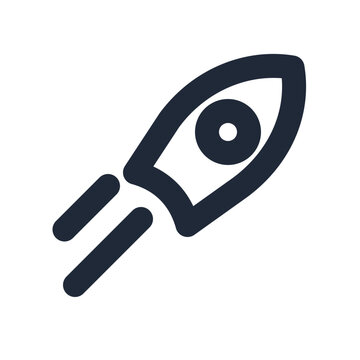 Boost Rocket Launch Line Icon