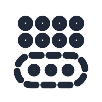 Sample size selection dots line icon
