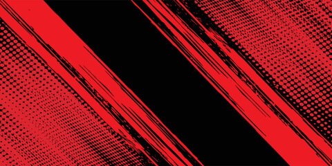 Fototapeta premium Black and red abstract grunge background with halftone style. grunge texture background. football, basketball, baseball, tennis, rugby, bicycling design simple abstract modern. eps 10