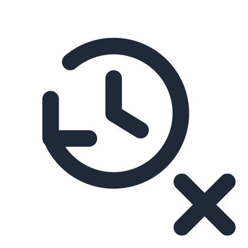 Delete search history with restore clock and cross line icon