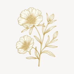 Obraz premium Elegant golden floral illustration design.