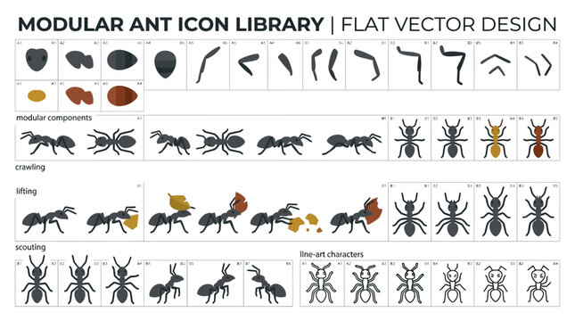 Modular Ant Icon Library.