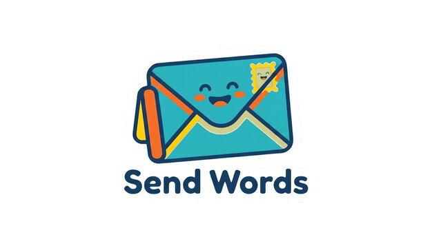 Happy Envelope Character Sending Words Mail Icon