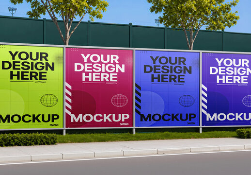 Billboard Roadside Park Mockup