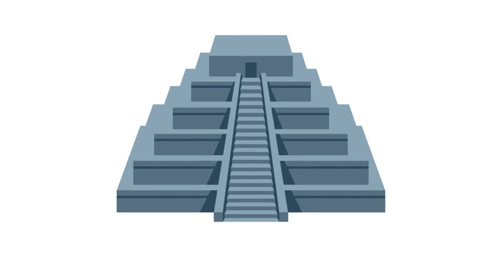 Flat Design Stepped Pyramid Vector Illustration