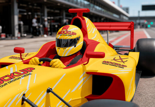 Formula Car Pit Lane Mockup